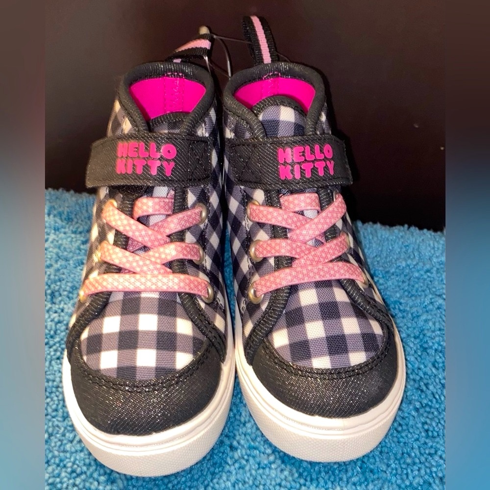 Hello Kitty Gingham Plaid High Top Tennis Sneakers - Picture 2 of 5